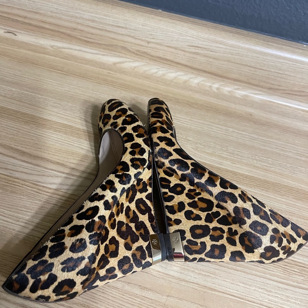 Tory burch" Astoria Wedge Heels Leopard Print Calf - Picture 11 of 16
